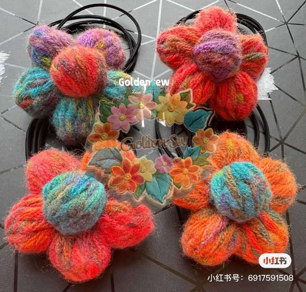 大大滴泡芙花头绳