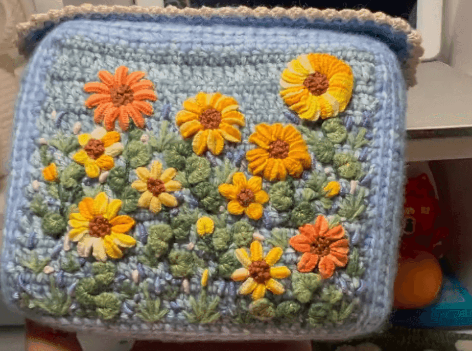 《阳花田》系列2，向日葵小收纳包，手拿包🧶