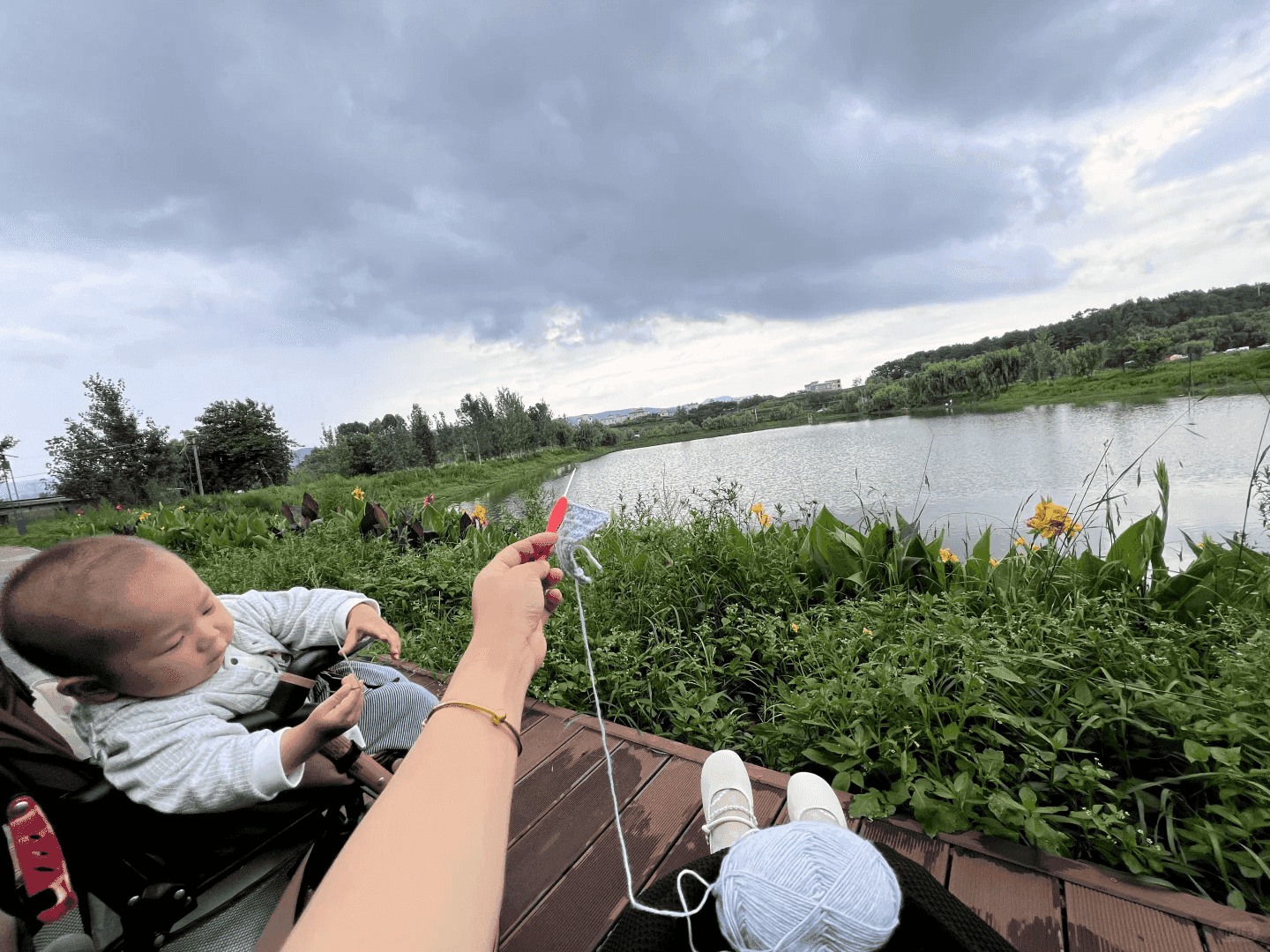 下雨天钩毛线的快乐！