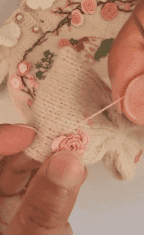 卷线绣/起针绣的针法一针一线编织的美好～～～